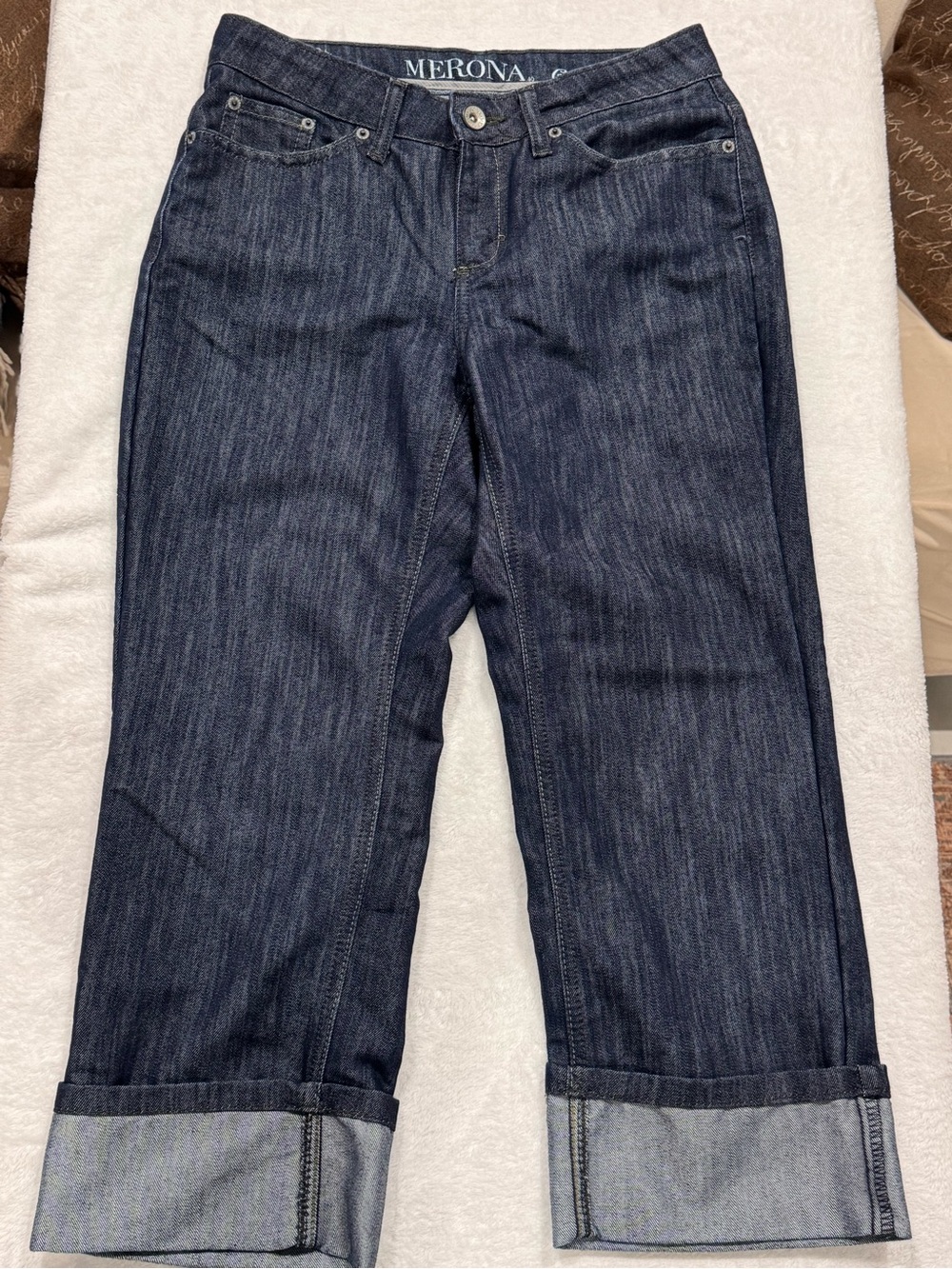Merona Dark Blue Cuffed Cropped Jeans